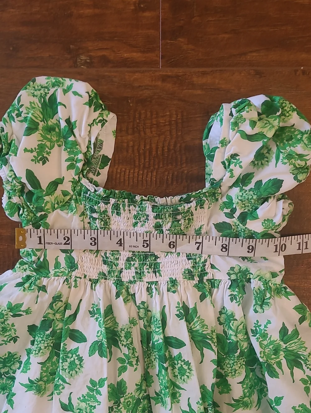 Hanie And Jack Green Floral Smocked Sundress for Kids Size 3t